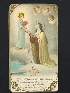 holy card chromolithography santino image pieuse "SANTA TERESITA DEL NIÑO JESUS" - Picture 1 of 2