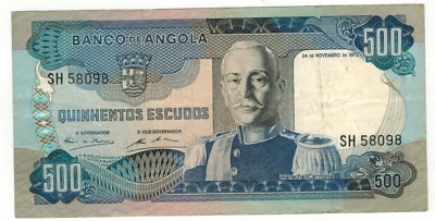 Angola Banknotes 500 ESCUDOS 1972 p102 very fine 58098 - Image 1 of 2