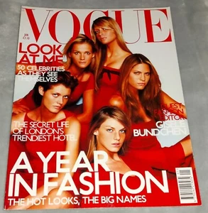 VOGUE MAGAZINE January 2001 GISELE Lagerfeld KATE MOSS Vintage 2000s Fashion - Picture 1 of 15