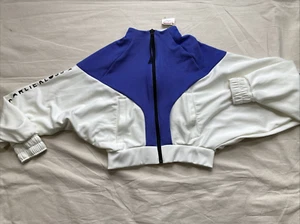 Jacke Adidas Karlie Kloss blau-weiß 2XS Reißverschluss Polyester - Bild 1 von 4