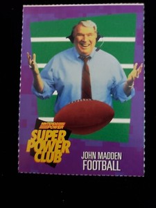 1992 John Madden Rookie Card #162 Nintendo Power Magazine Super Power Club RC