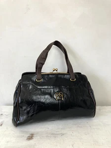 Bolso de mano NICA negro charol imitación cuero cierre asa superior cierre Rockabilly - Imagen 1 de 8