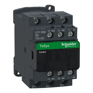 Schneider Electric TeSys 9A, 5HP at 480VAC,3 phase, 3 NO, 72VDC coil, LC1D09SD - Picture 1 of 4