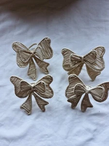 the colombia collective 4 Bow natural woven napkin rings RRP £55 - Picture 1 of 4