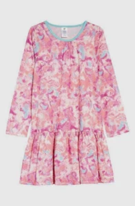 Tucker + Tate Kids' Ruffle Knit Nightgown in Pink Confetti Multi Tie Dye Size 7 - Picture 1 of 4