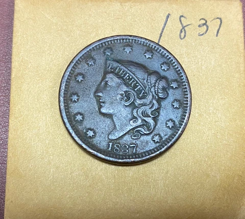 1837 U.S Large Cent*** VF-XF Cover