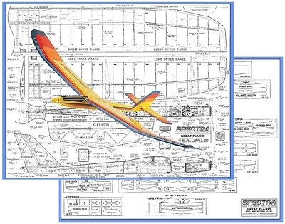 Great Planes Model Airplane Plans (RC): SPECTRA 78" Electric-Power 2M Sailplane - Image 1 of 2