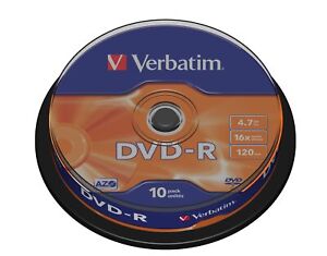 Verbatim DVD-R Discs with AZO Protection 10 Spindle Pack, Bulk Pack 10 x DVD-R B