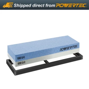POWERTEC Sharpening Stone, Dual Sided 1000/6000 Grit Whetstone (71916) - Picture 1 of 7