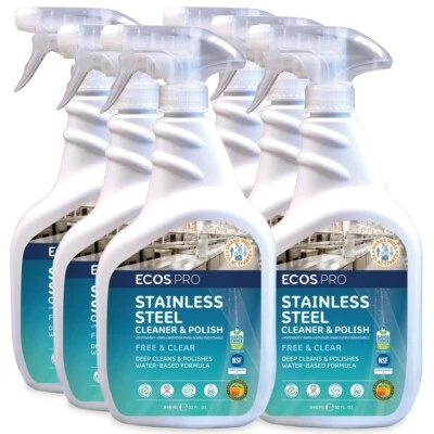 ECOS PRO PL9330/6 Stainless Steel Cleaner and Polish, 32 FL Oz (Pack of 6) - Image 1 of 4