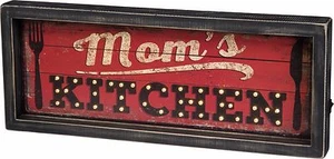 NEW!~LED Wood Box Light Up Sign~"Mom's Kitchen"~Picture~6 Hour Timer~Decor~29144 - Picture 1 of 1