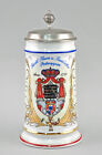 a-9248047 porcelain collector beer mug Prince Thurn taxis postal coat of arms 15x22cm