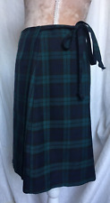 Vintage 90s Tartan Plaid Mini Skirt Wrap Around School Girl Goth Grunge USA Lge