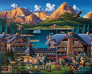 Rompecabezas de arte popular Dowdle; lagos Waterton; 500 piezas - Imagen 1 de 1