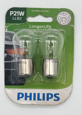 Philips P21WLLB2 Bombilla de respaldo de larga duración P21W - Paquete de 2 Foto 1 de 2
