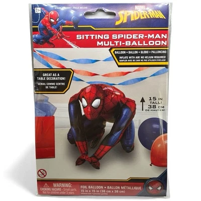 Marvel Spider-Man Sitting Foil Balloon 15” Air-Fill Table Decoration w/ Straw - Image 1 of 4