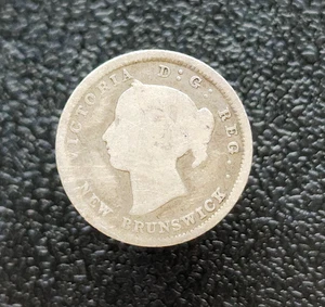1862 New Brunswick 5 cents | .925 Silver | Queen Victoria | Rare - Picture 1 of 6