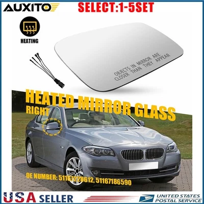 Heated Passenger RH Side Mirror Glass Fit BMW 550i GT 550i GT XDRIVE 10-16 1-5X — 第 1/2 张图片