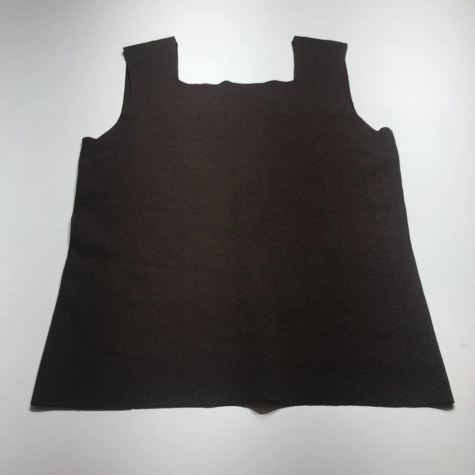 Kate Hill Tank Top Womens Size Large Brown Knit Square Neck Wide Straps Fitted - Image 1 of 4