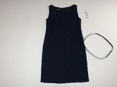 Vestido vaquero Jones New York para mujer sin mangas de encaje talla 16 azul marino nuevo con etiquetas JNY Foto 1 de 4
