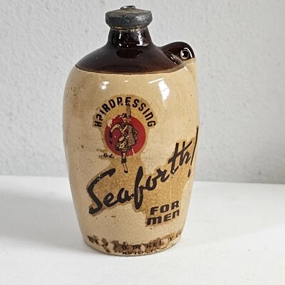 Jarra botella de peluquería vintage Seaforth para hombre 4" baño decoración del hogar Foto 1 de 4