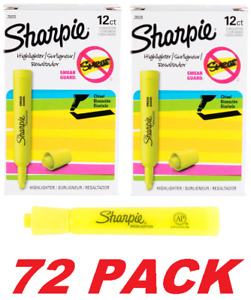 Sharpie School Office Yellow Highlighter Tank Style Chisel Tip -72 HIGHLIGHTERS