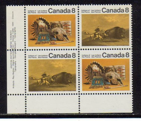 1972 Canada SC# 563a LL - Indians of the Plains - Plate Block M-NH Lot# 2343 - Image 1 of 1