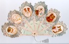 Victorian KITTEN & PUPPY Fan Greeting Card!!