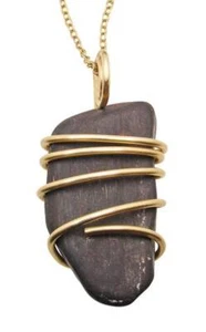 PENDANT OF OLDEST STONE IN THE WORLD 2 BILLION YEAR OLD GENESIS STONE GOLD #800 - Picture 1 of 3