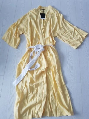 ZARA YELLOW LINEN KIMONO WITH BELT SIZE XS-S BNWT 6315/440 - Image 1 of 4
