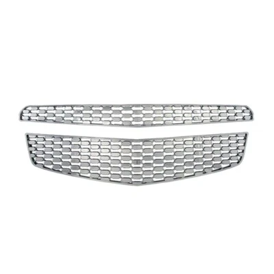 Nueva superposición de inserción de rejilla delantera cromada estilo panal de 2 piezas para Equinox 2012-2015 Foto 1 de 2
