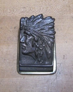 Native American Indian Chief Antique Paper Clip Weight Decorative Arts JUDD Mfg - Picture 1 of 12