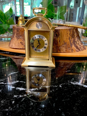 Bulova Vintage Tempus Fugit Brass Desk Clock Cover