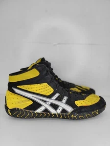 Asics Aggressor 1 Wrestling Shoes Men's Sz 12 Boxing MMA Yellow Black RARE Rulon - Picture 1 of 9
