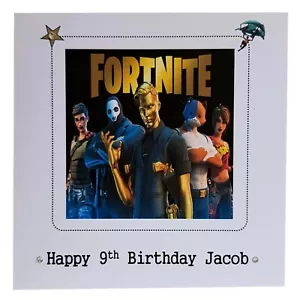 PERSONALISED FORTNITE SEASON 2 BIRTHDAY CARD Computer Gaming Boys Son PS4 XBox - Picture 1 of 12