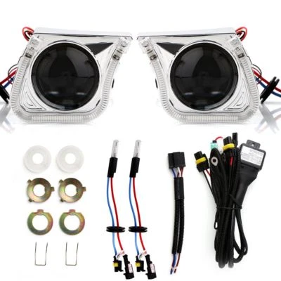 3'' Car Bi-Xenon HID Projector Lens Kit HI/LOW Light with Angel Eye For H1 H4 H7 - Image 1 of 4