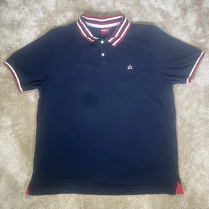 Merc London Mens XL Extra Large Blue Embroidered Logo Cotton Polo Shirt - Picture 1 of 10