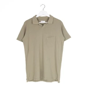 Universal Works Polo Shirt Mens SMALL Green Ecru Short Sleeve Collared - Picture 1 of 12
