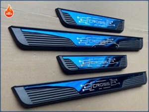 For Subaru Crosstrek Accessories Blue Border Door Scuff Sill Cover Panel Step Pr - Picture 1 of 13