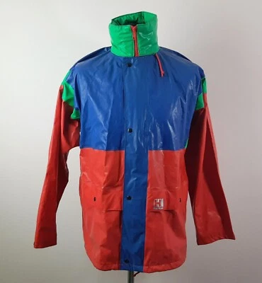 Vintage Helly Hansen Rain PVC Jacket Unisex Size S Multicolor Sailing Laminated - Image 1 of 4