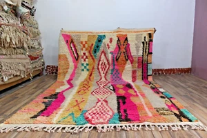 Handmade Moroccan Berber Rug 100% Wool Vibrant Boho Carpet 9.8x5.5 tribal rug - Picture 1 of 15