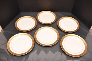 6er Set Lenox Westchester 9" Mittagessen Teller 24K Gold verkrustet - Bild 1 von 10