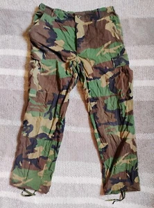 Military Woodland Camo Cargo Pants Mens Medium Short Hot Weather Ripstop - Picture 1 of 8