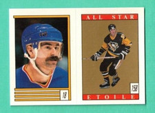 (1) MARIO LEMIEUX  1989-90 O-PEE-CHEE # 158 PENGUINS  STICKER CARD  (G7630)