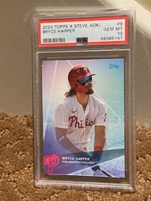 2020 Topps X Steve Aoki Bryce Harper PSA 10 Card Throw Back Thursday Exclusive