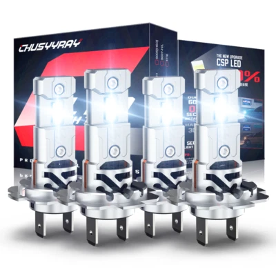 4x H7 6000K White LED Headlight High Low Beam Bulbs For Jaguar XJ8 1998-2003 - Image 1 of 4