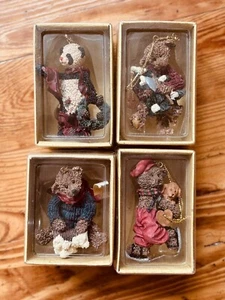 GANZ 1998 4-Piece Resin Teddy Bear Christmas Ornament Lot - New - Picture 1 of 9