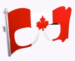 Sun-Staches CANADA FLAG Glasses - Costume Novelty - adult sized - Maple Leaf ehh - Picture 1 of 1