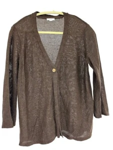 J.jill Womens One Button Cardigan Brown Size S - Picture 1 of 4