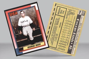 ⚾ 1990 Topps Baseball #USA1 President George Bush Yale University REPRINT🔥 - Picture 1 of 1